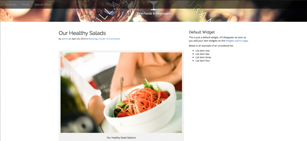 Website Design For A Restaurant