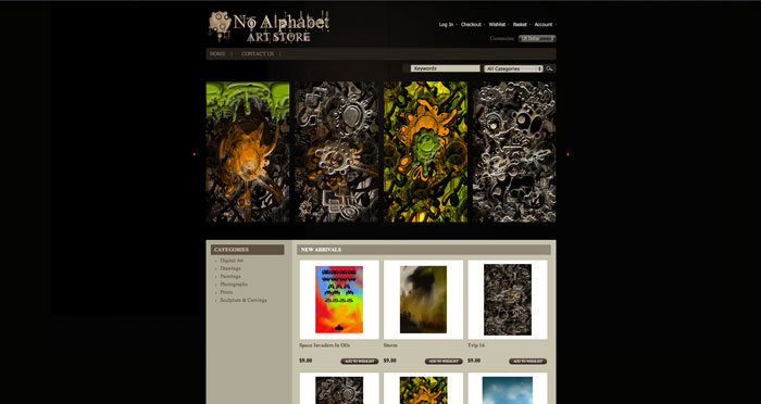 E Commerce Website by No Alphabet Web Design.