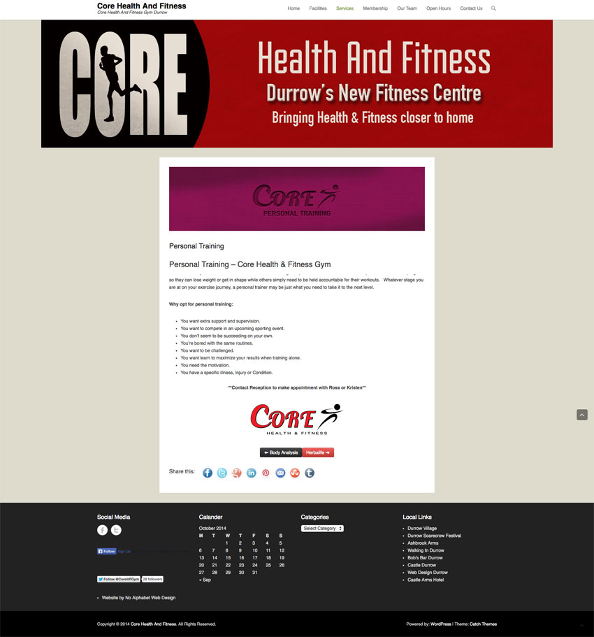 Core Gym Website Durrow Co. Laois
